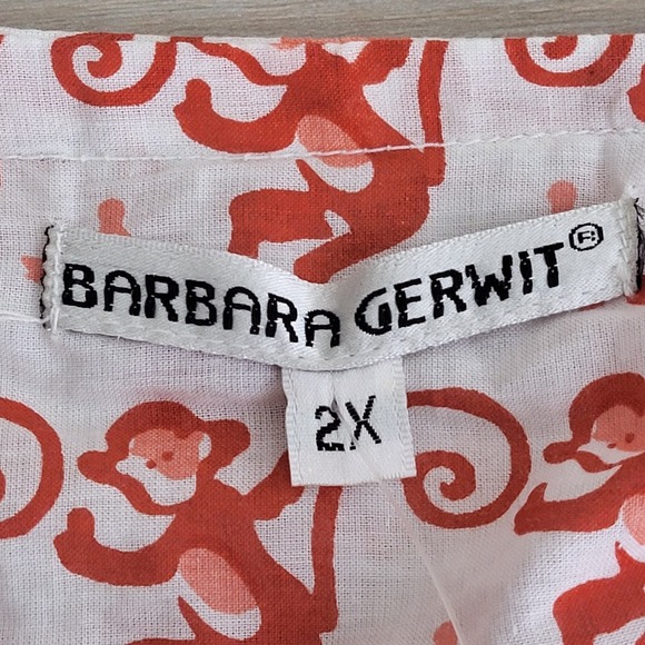 BARBARA GERWIT Flamingo Print Tunic Top Shirt Blouse Coverup Size Plus 2X NEW - Picture 2 of 16